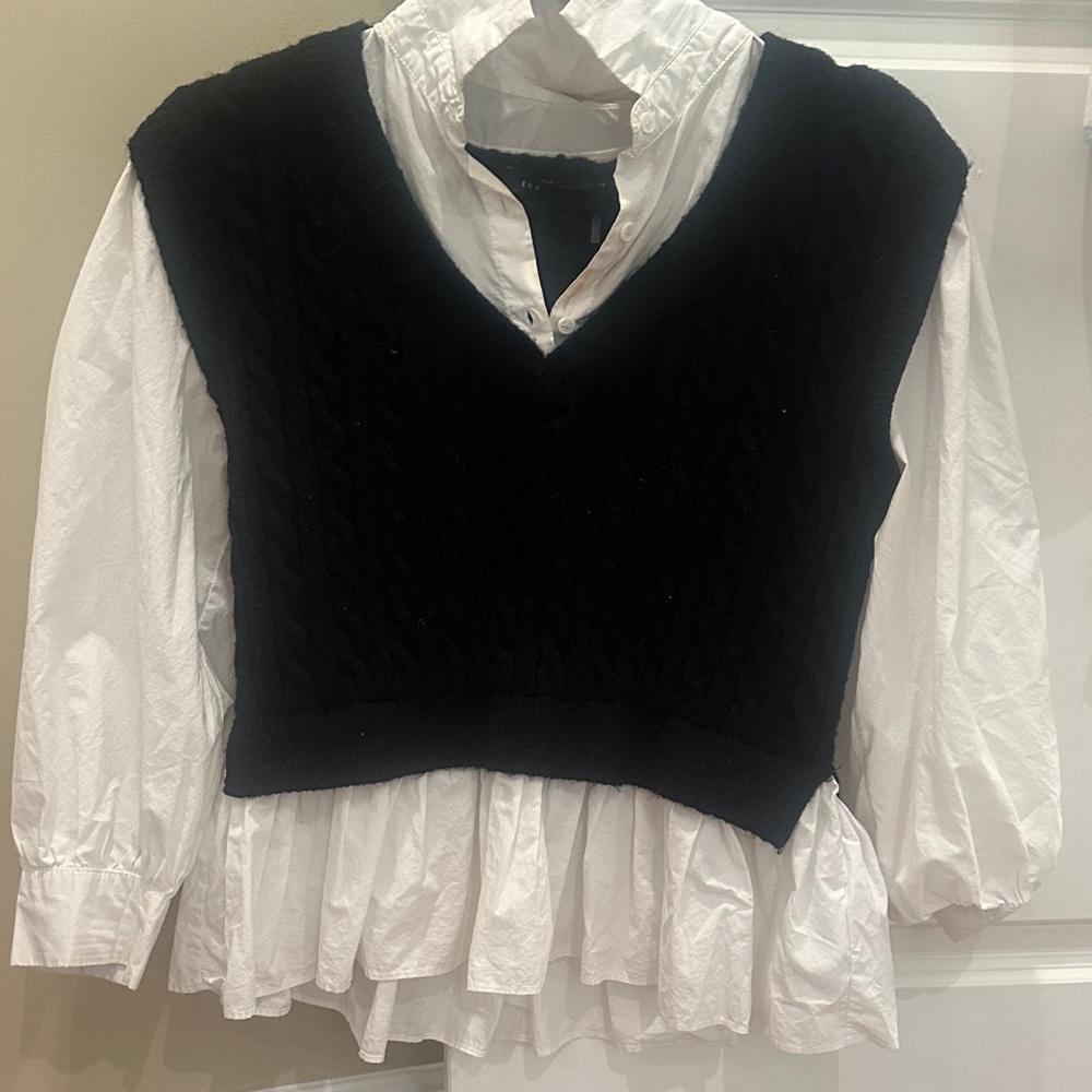 English Factory Black and White Knit Ensemble